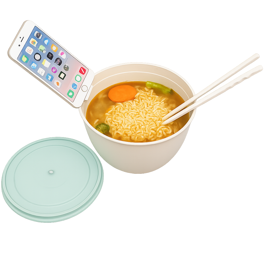 Binge Bowl™ – Phone Stand + Chopsticks Included